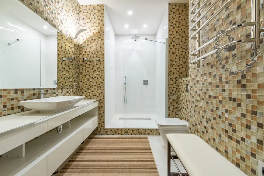 Tiled contemporary bathroom